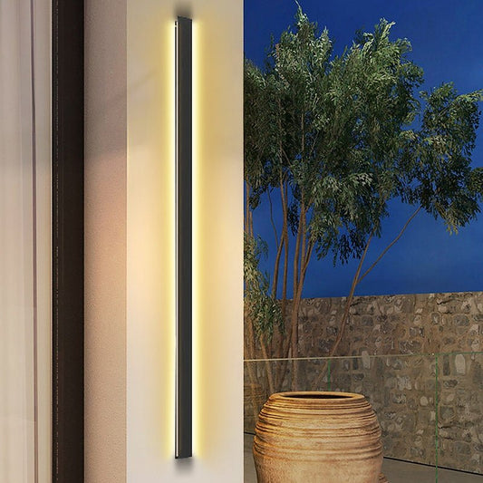 Long Black Outdoor Lights Modern LED Linear Wall Light