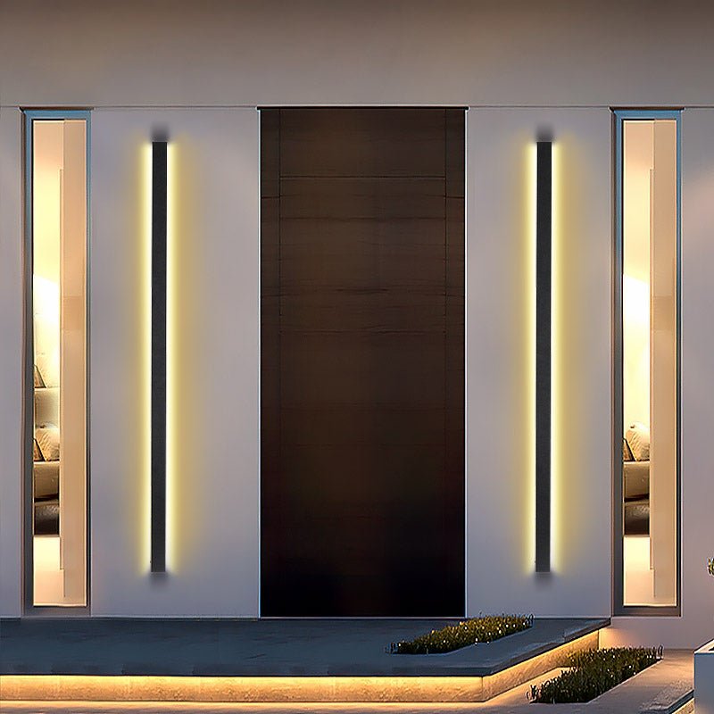 Long Black Outdoor Lights Modern LED Linear Wall Light