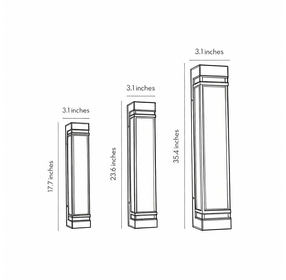 Vertical Wall Lighting Rectangular Modern Waterproof LED Light