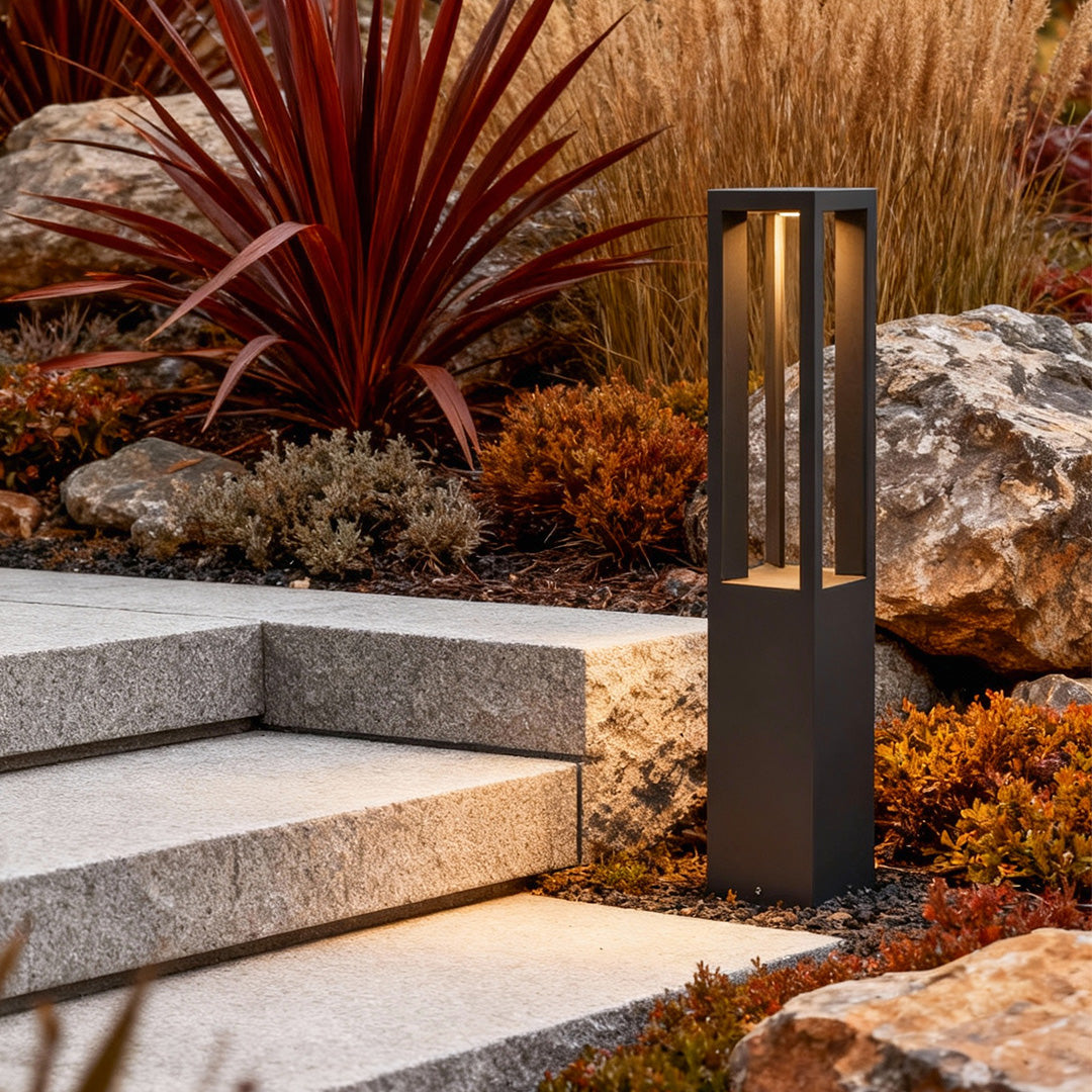 LED Bollard Garden Light Black Aluminum Garden Landscape Light