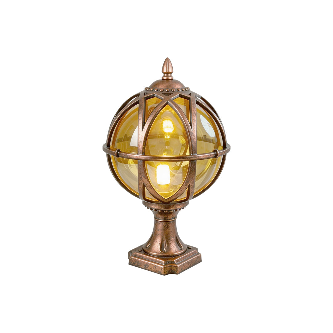 Globe Pillar Lights European Glass Waterproof Outdoor Lamp
