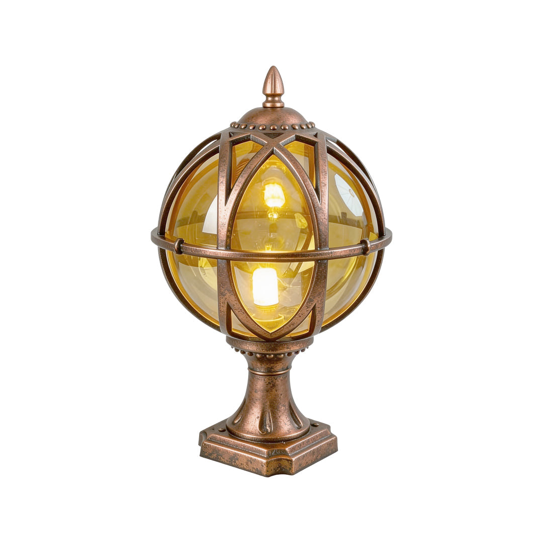 Globe Pillar Lights European Glass Waterproof Outdoor Lamp