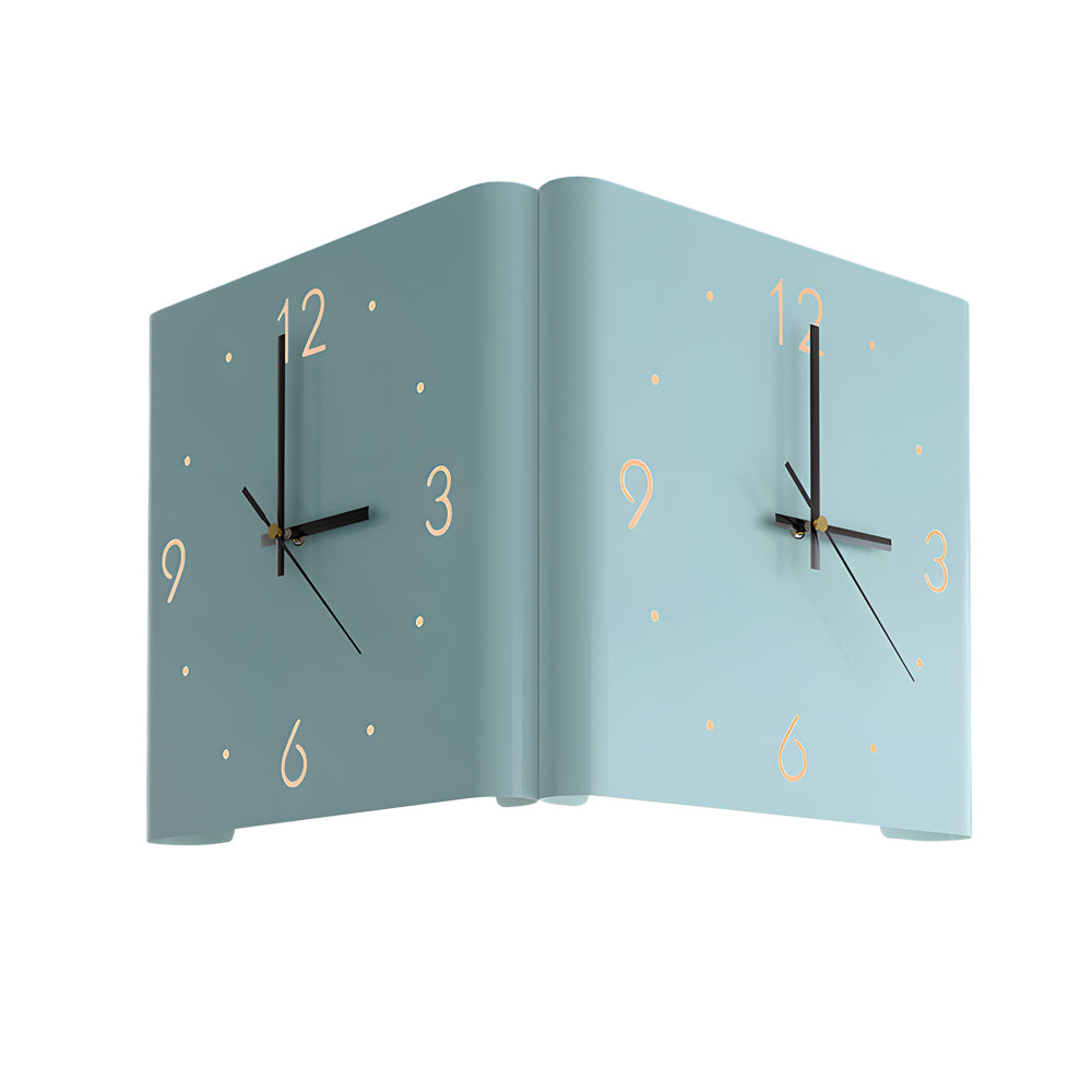 Wall Clock Lamp Modern Square Backlit Metal Light