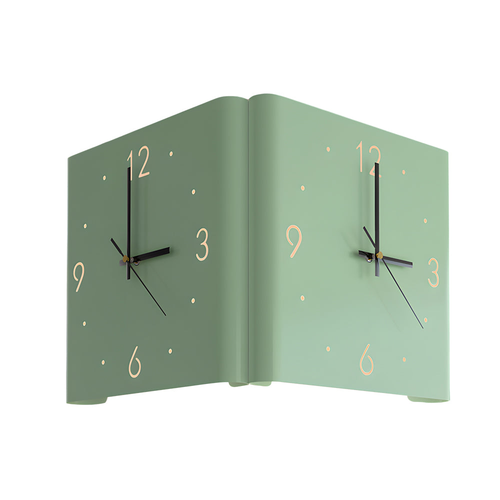 Wall Clock Lamp Modern Square Backlit Metal Light