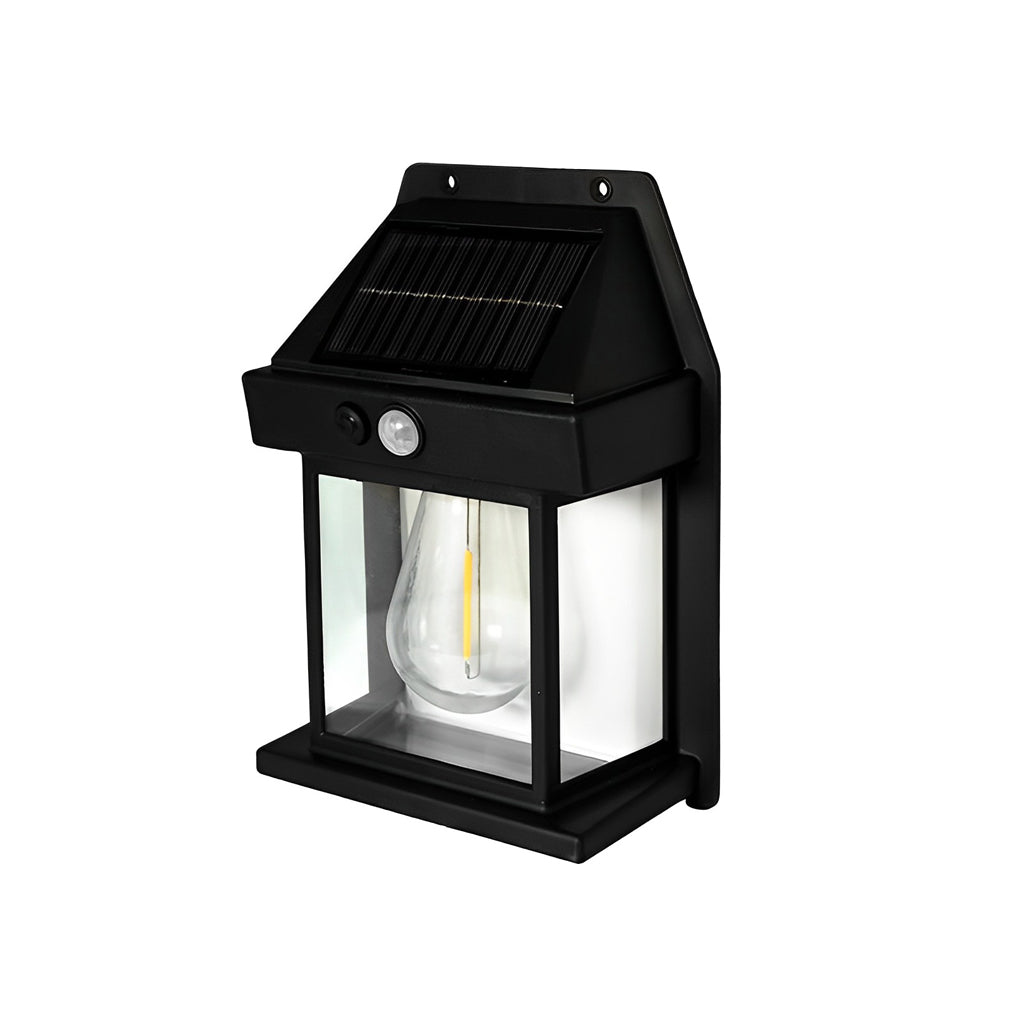 Wall Mount Solar Lantern Tungsten Bulb Motion Sensor Light