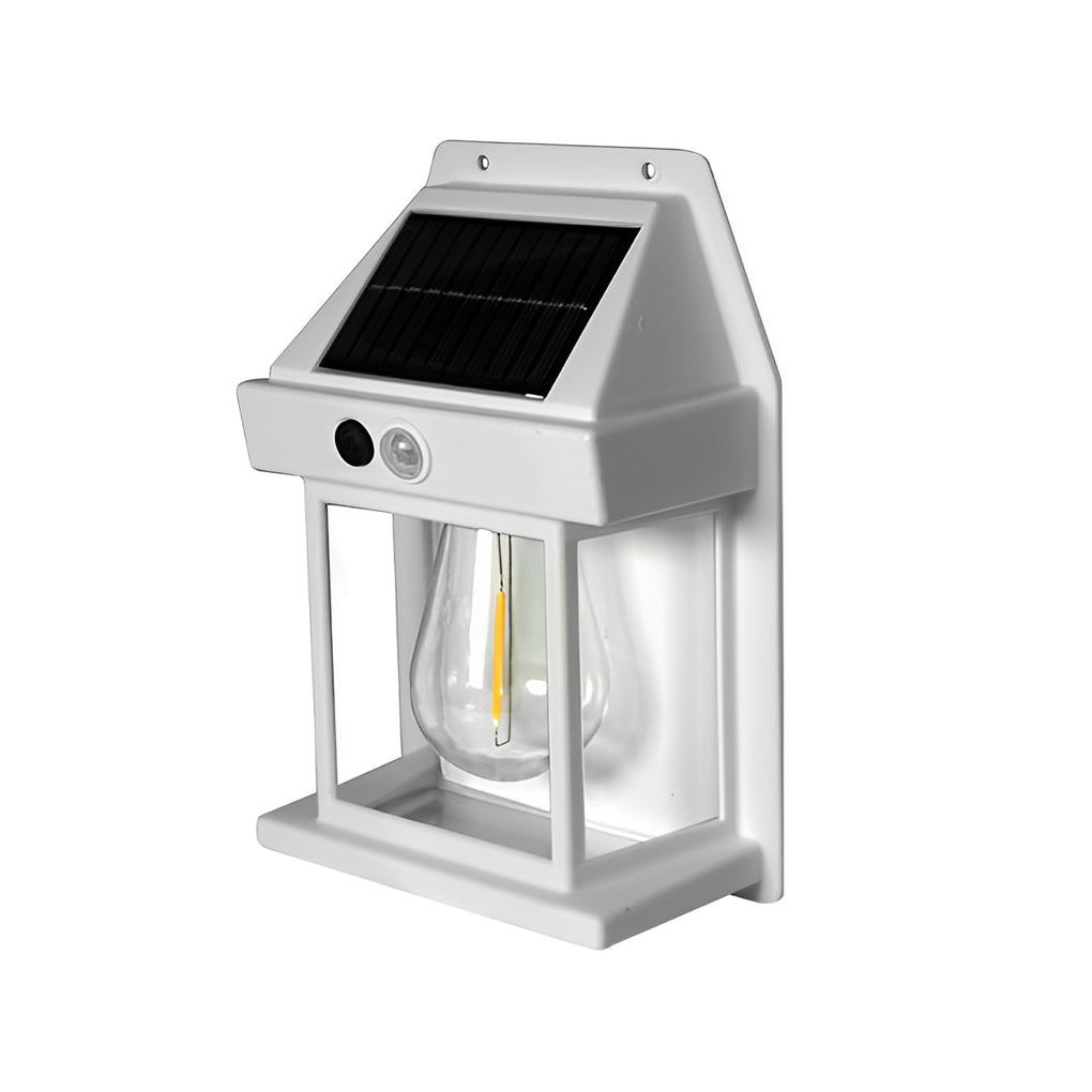 Wall Mount Solar Lantern Tungsten Bulb Motion Sensor Light