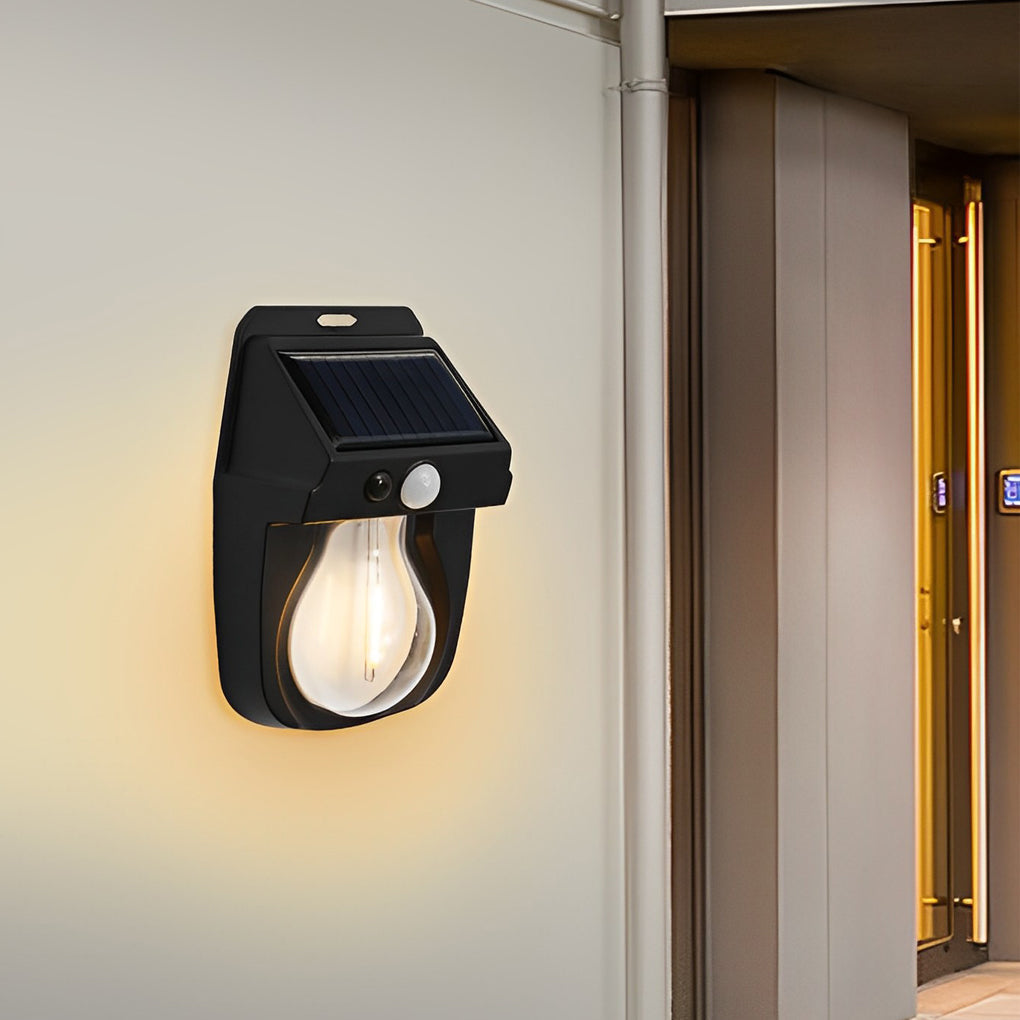 Wall Mount Solar Lantern Tungsten Bulb Motion Sensor Light