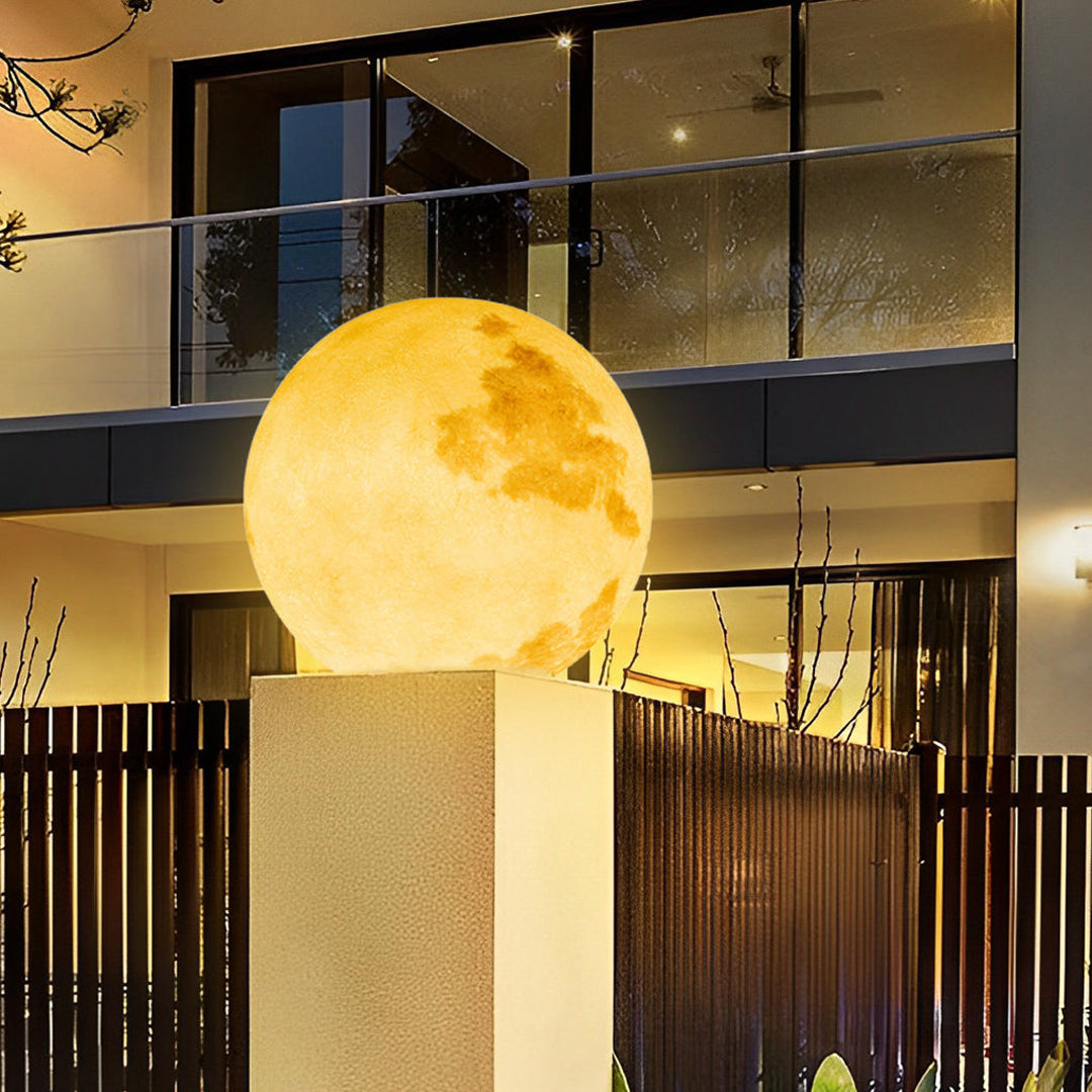 Moon-Shaped Stone Pillar Light Outdoor Decorative Light