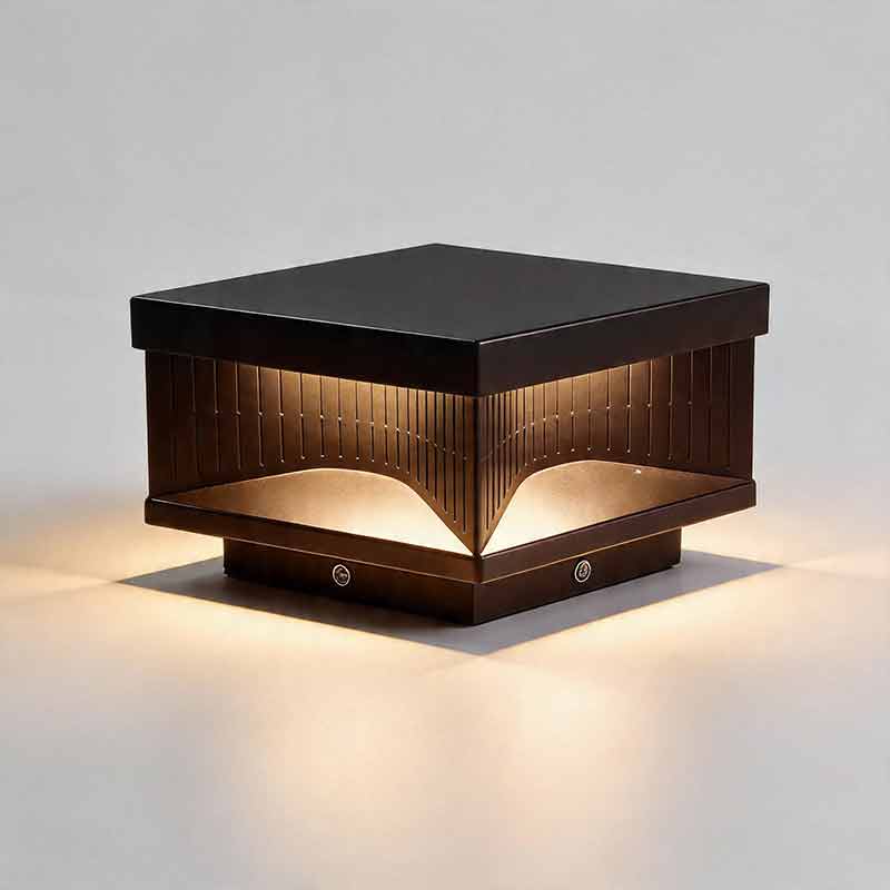 Square Outdoor Pillar Lights Stripe Decorative LED Light