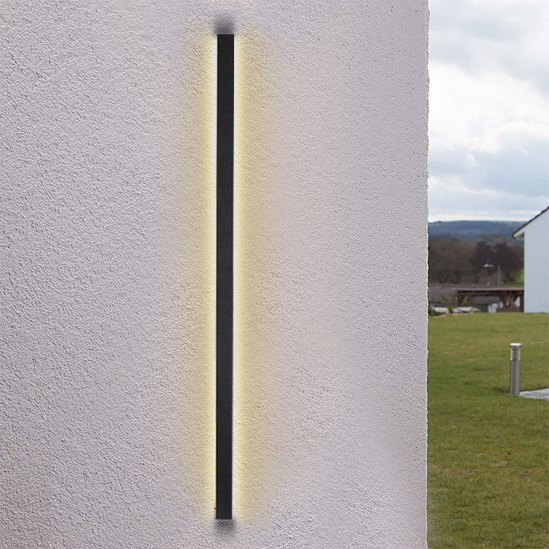Long Black Outdoor Lights Modern LED Linear Wall Light