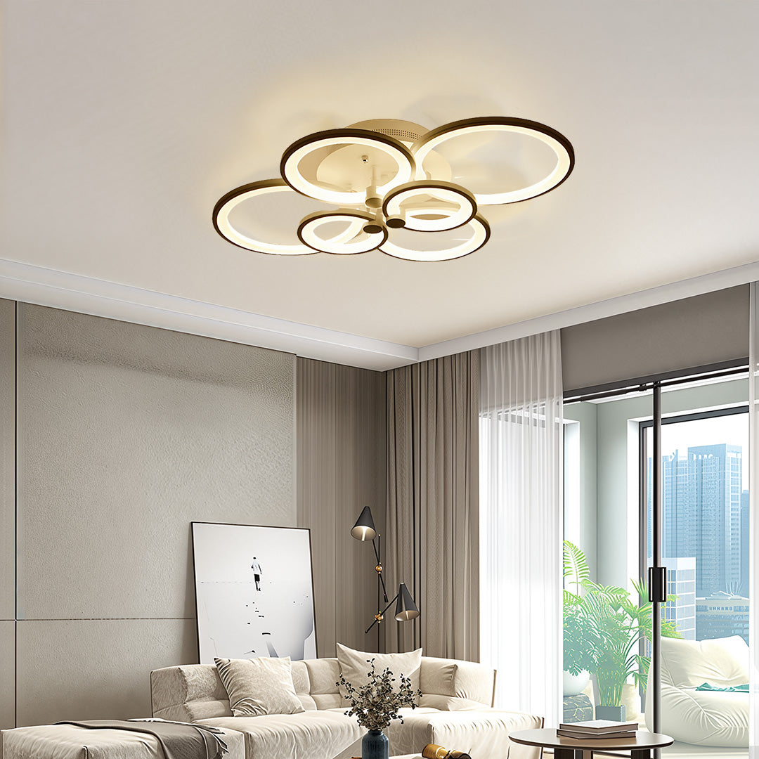 Multi Ring Ceiling Lights Elegant Unique Overlapping Rings Lamp