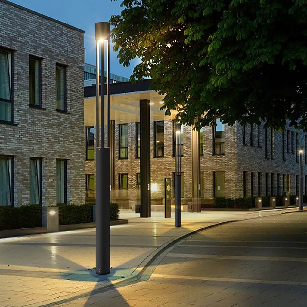 LED Bollard Path Lights Modern Black Landscape Light