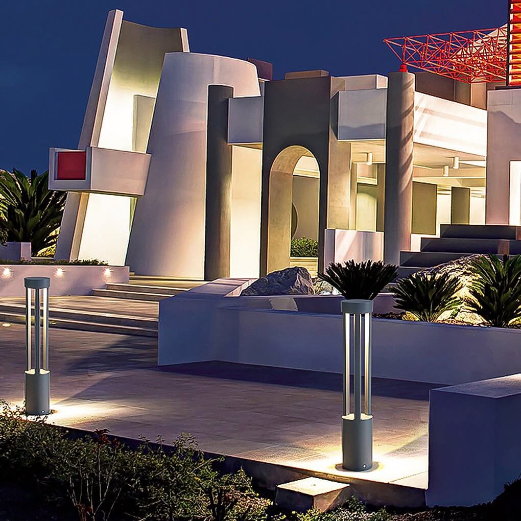 LED Bollard Path Lights Modern Black Landscape Light