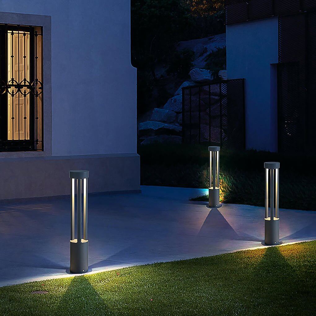 LED Bollard Path Lights Modern Black Landscape Light