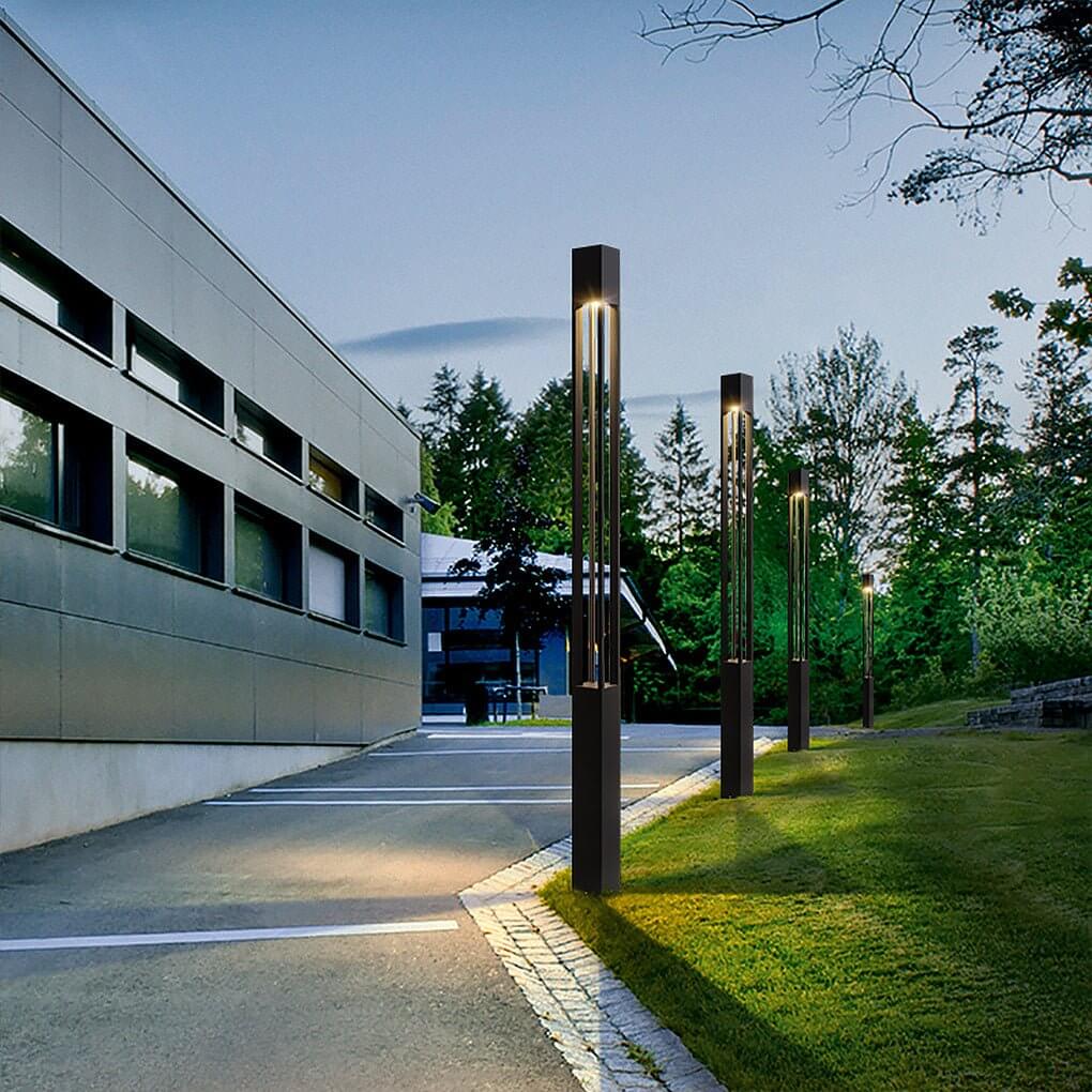 LED Bollard Path Lights Modern Black Landscape Light