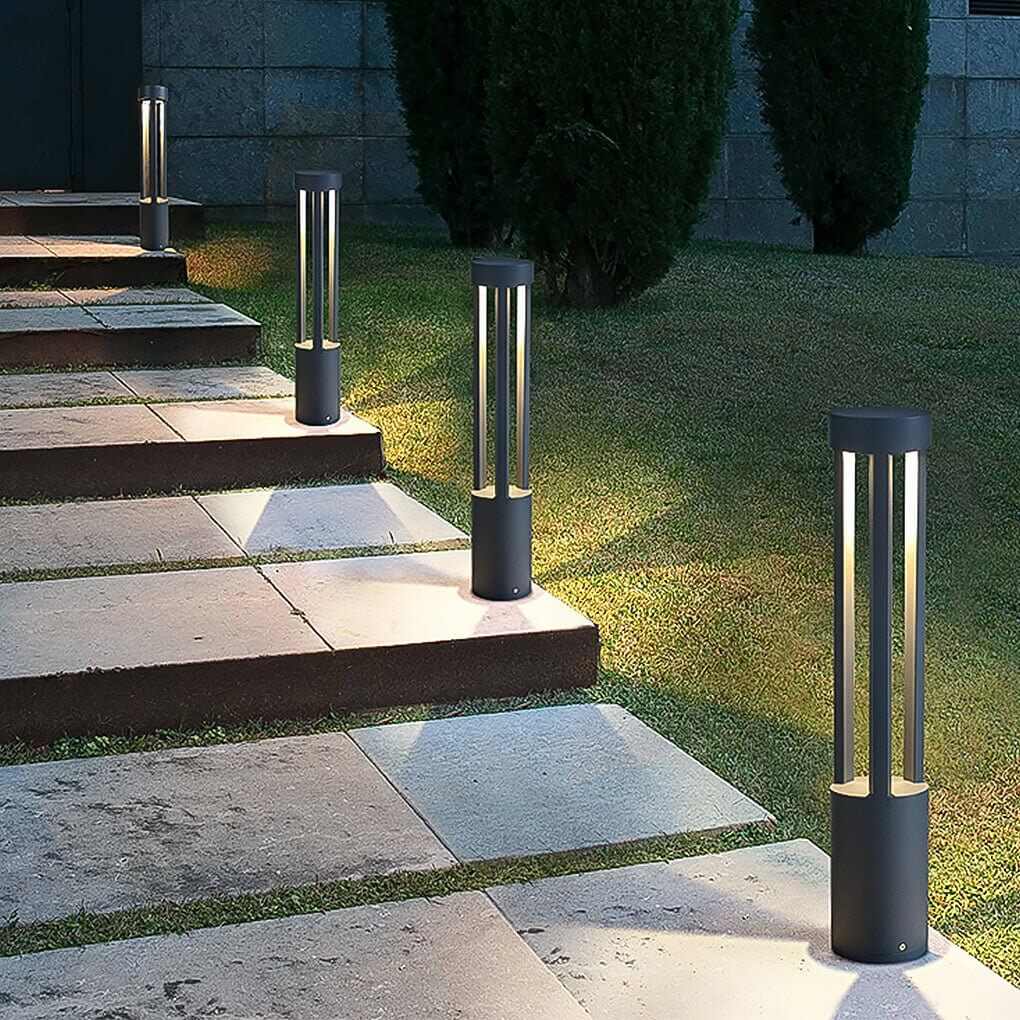LED Bollard Path Lights Modern Black Landscape Light