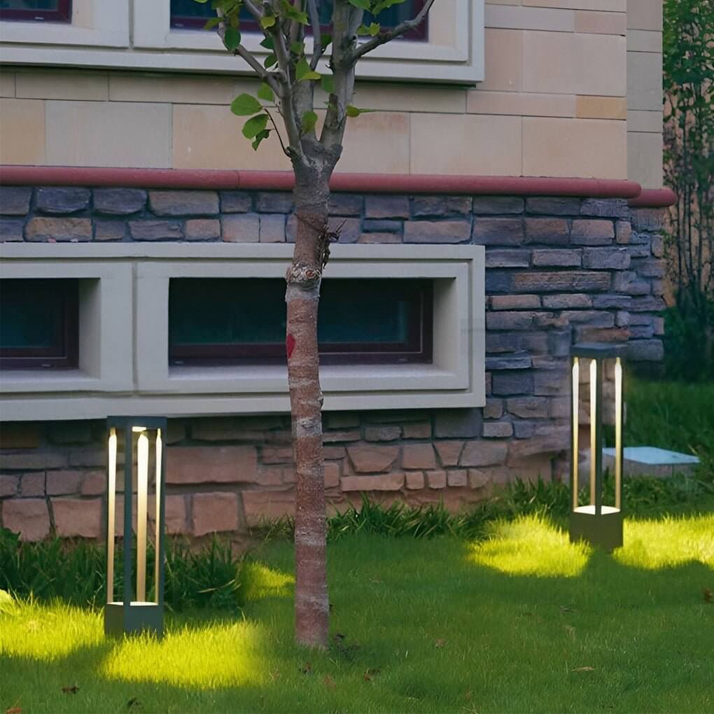 LED Bollard Garden Light Black Aluminum Garden Landscape Light