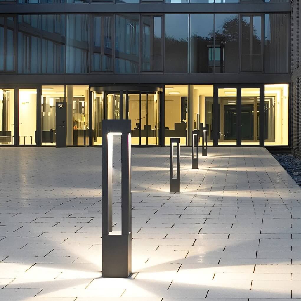 LED Bollard Garden Light Black Aluminum Garden Landscape Light