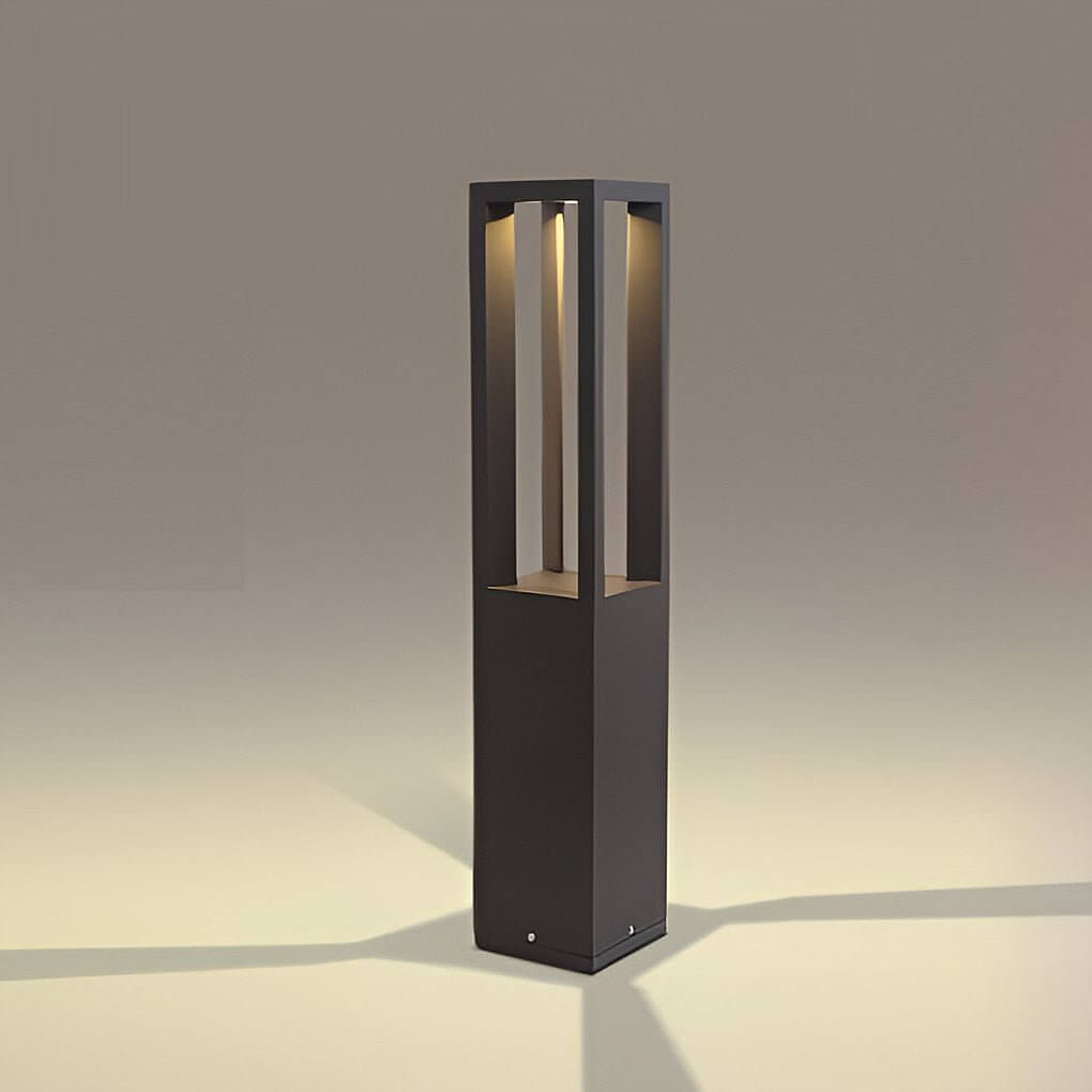 LED Bollard Garden Light Black Aluminum Garden Landscape Light