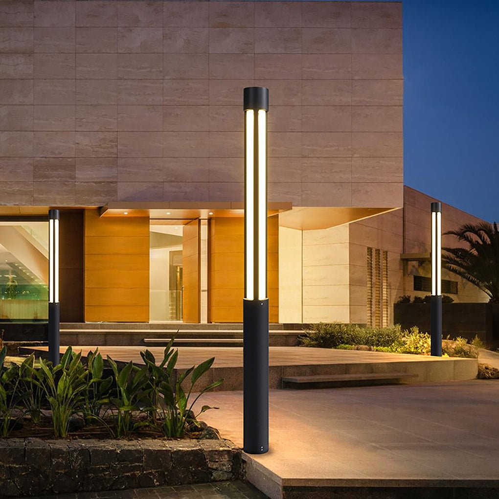 Residential Bollard Lights Modern Cylindrical LED Landscape Light