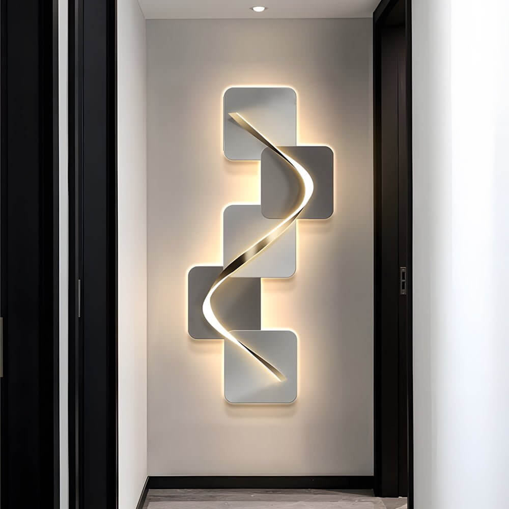Wave Pattern Wall Sconce Geometric LED Art Decorative Light