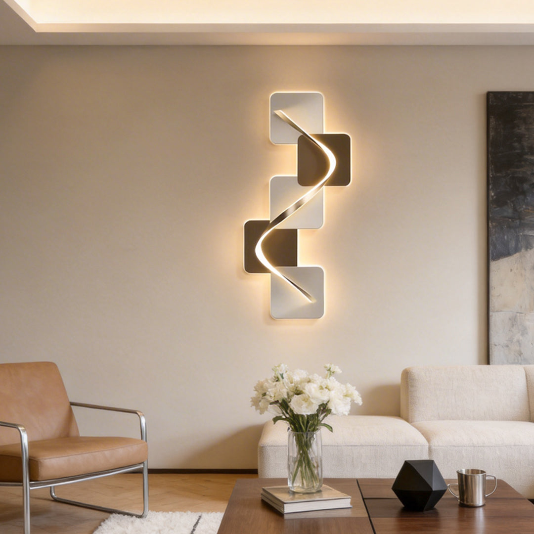 Wave Pattern Wall Sconce Geometric LED Art Decorative Light