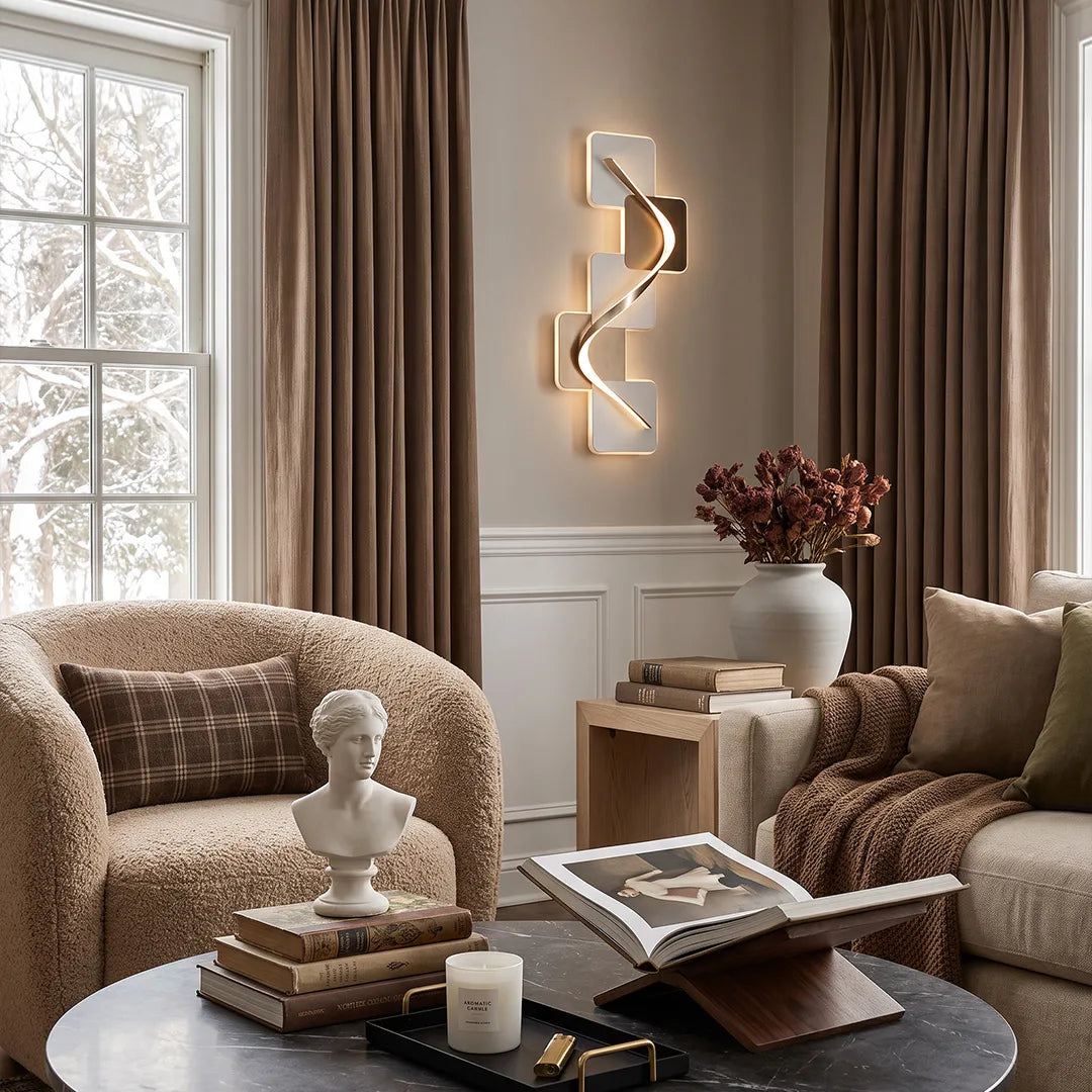 Wave Pattern Wall Sconce Geometric LED Art Decorative Light