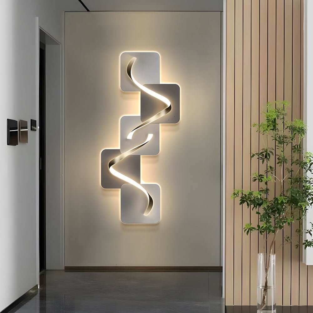 Wave Pattern Wall Sconce Geometric LED Art Decorative Light
