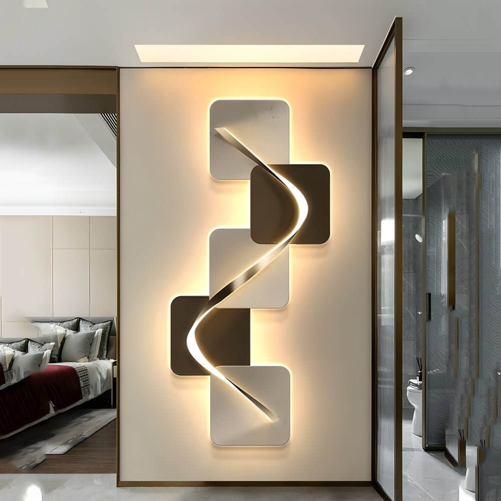 Wave Pattern Wall Sconce Geometric LED Art Decorative Light
