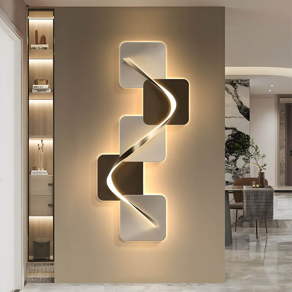 Wave Pattern Wall Sconce Geometric LED Art Decorative Light