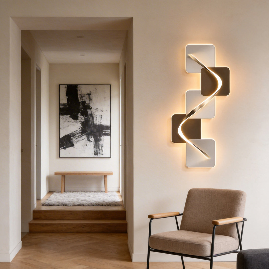 Wave Pattern Wall Sconce Geometric LED Art Decorative Light