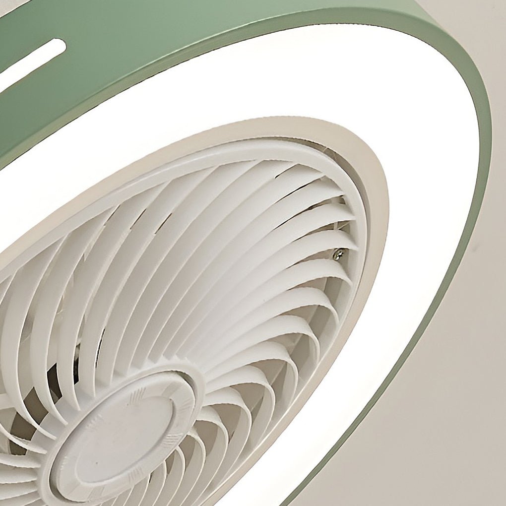 White Ceiling Fan Flush Mount with Light Smart LED Light