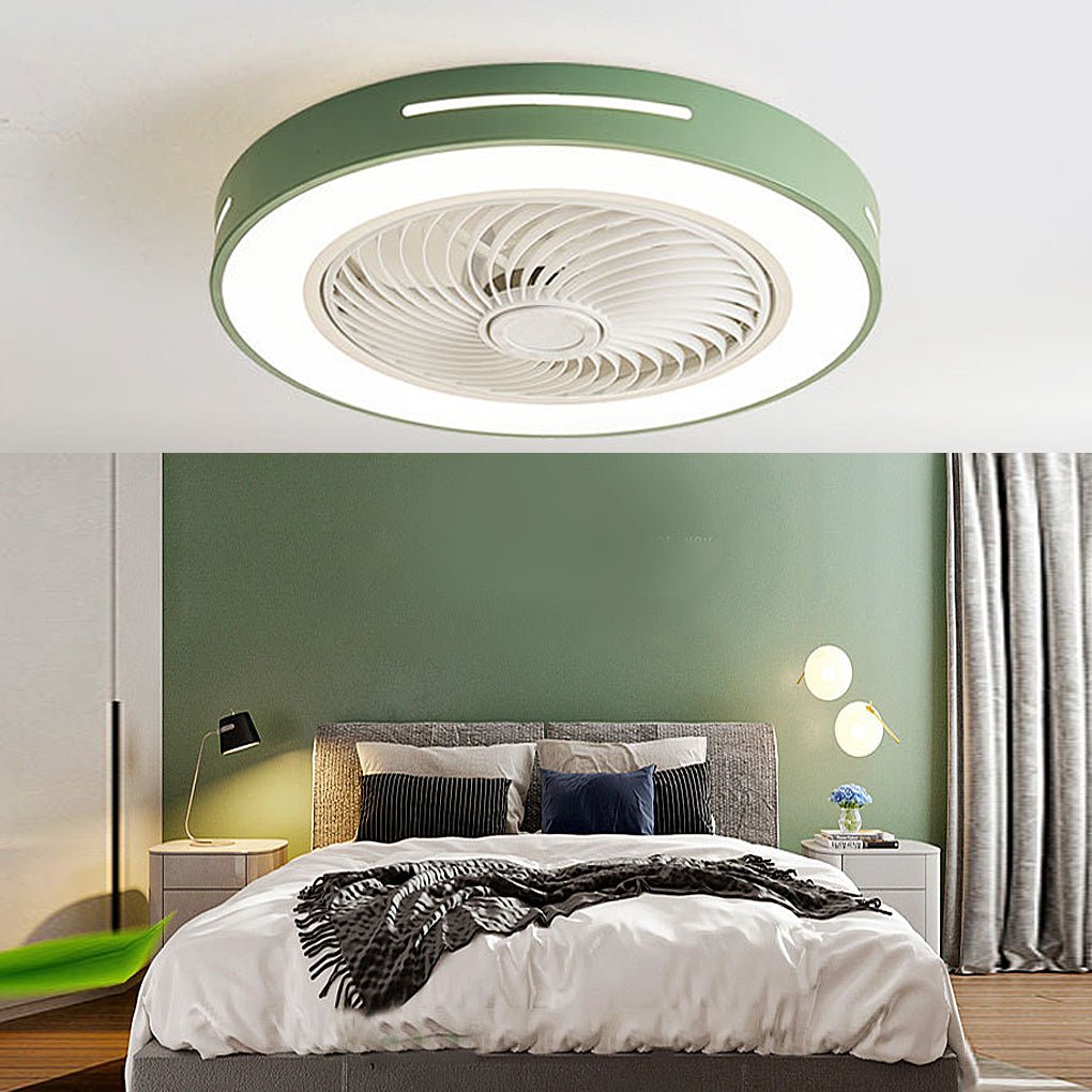 White Ceiling Fan Flush Mount with Light Smart LED Light