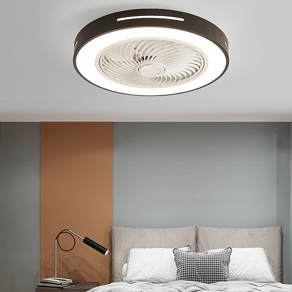White Ceiling Fan Flush Mount with Light Smart LED Light