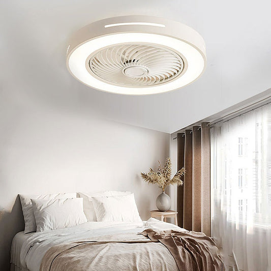 White Ceiling Fan Flush Mount with Light Smart LED Light