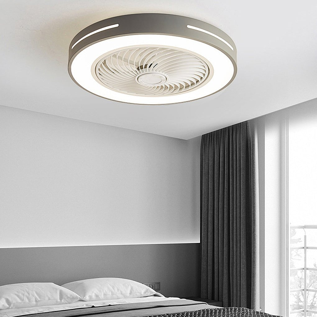 White Ceiling Fan Flush Mount with Light Smart LED Light