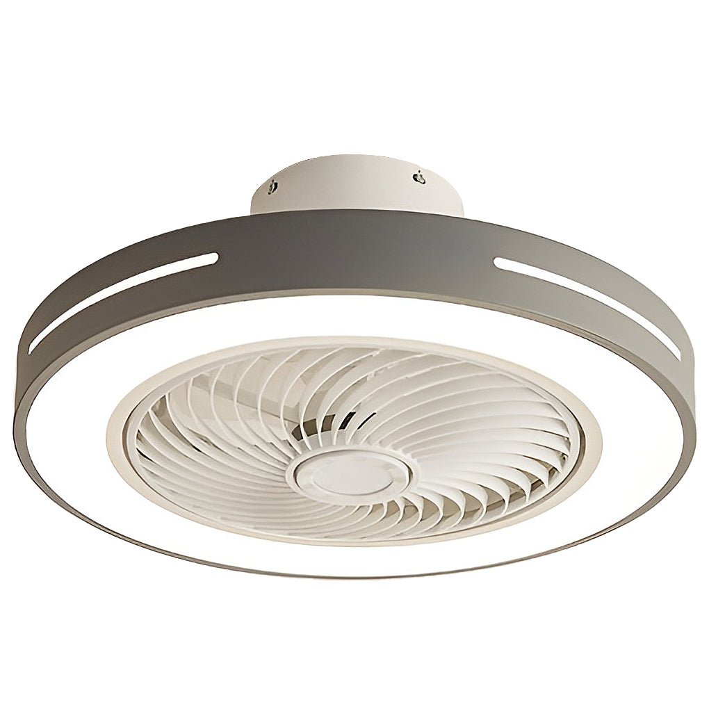 White Ceiling Fan Flush Mount with Light Smart LED Light
