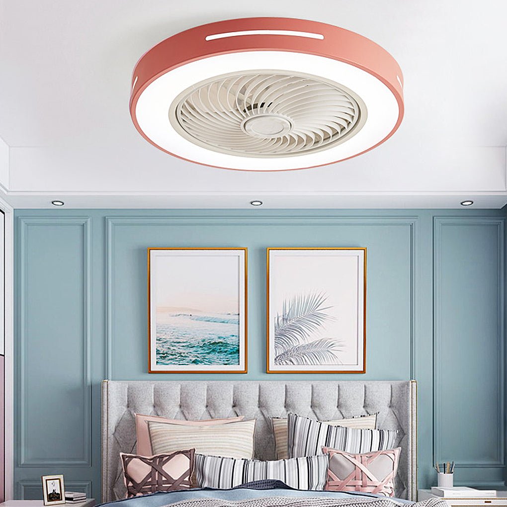 White Ceiling Fan Flush Mount with Light Smart LED Light