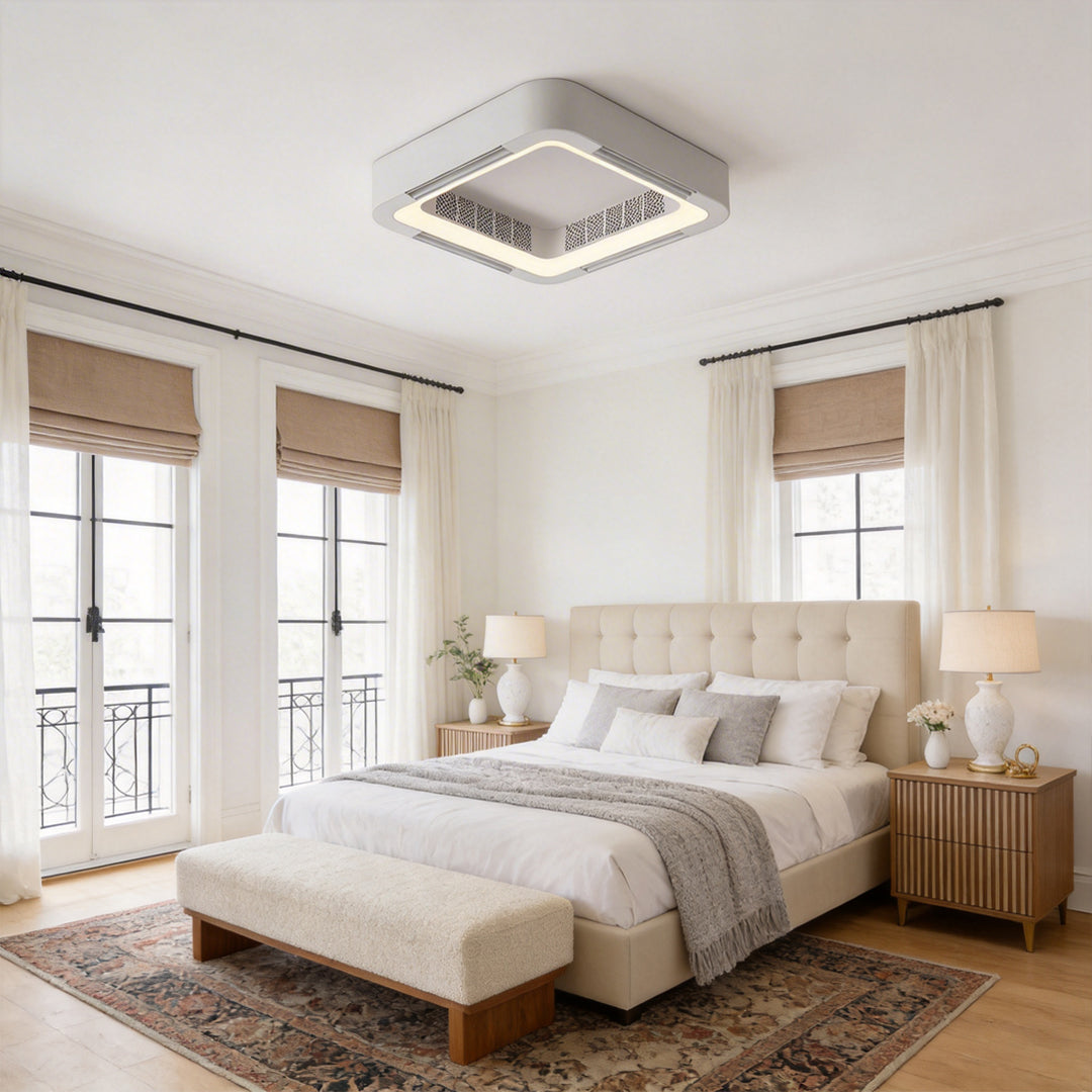 Low Profile Bladeless Ceiling Fan with Light Inverter LED Light