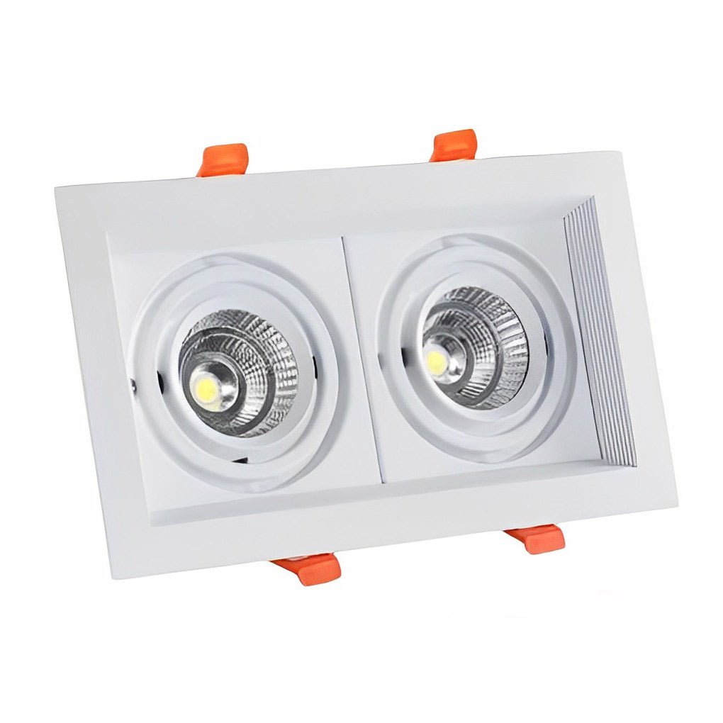 Ceiling Twin Light Rectangular Adjustable Recessed Spotlight