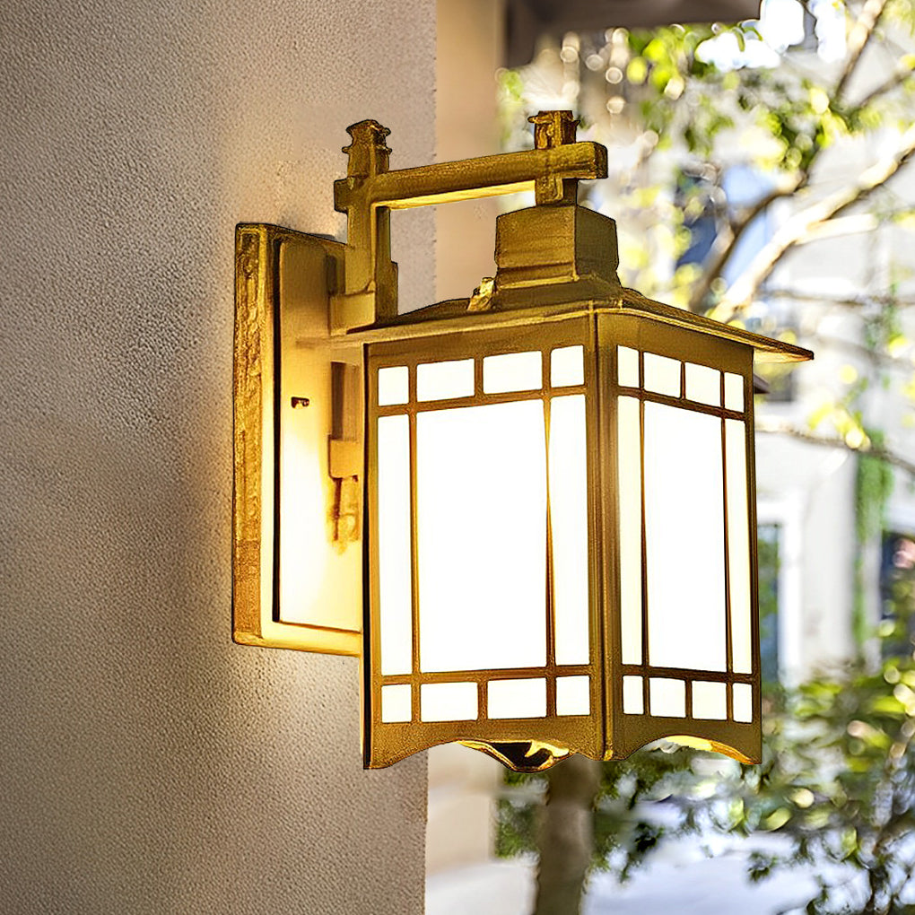 Lantern wall sconce retro LED die-cast aluminum glass lamp