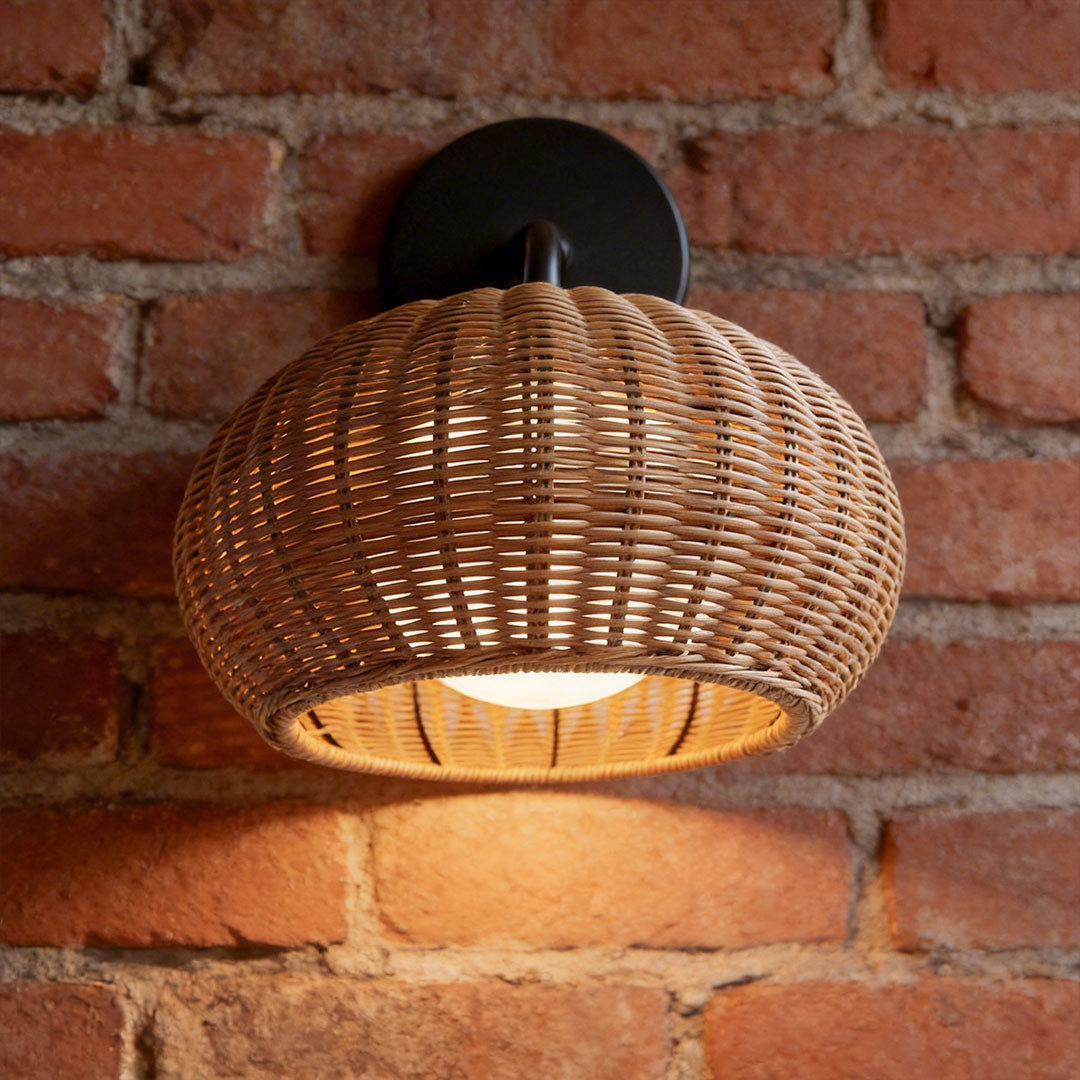 Rattan Outdoor Pendant Light Modern Waterproof Lights