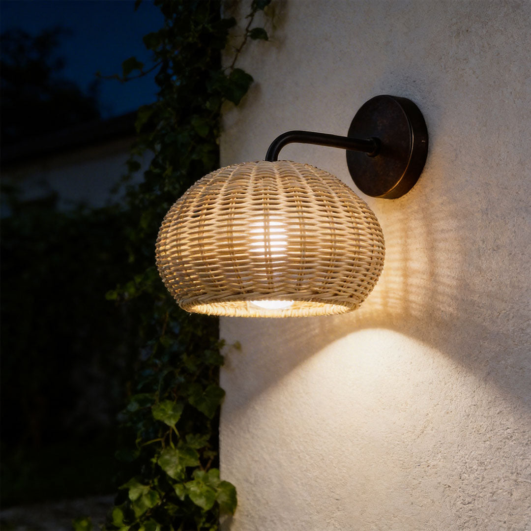 Rattan Outdoor Pendant Light Modern Waterproof Lights